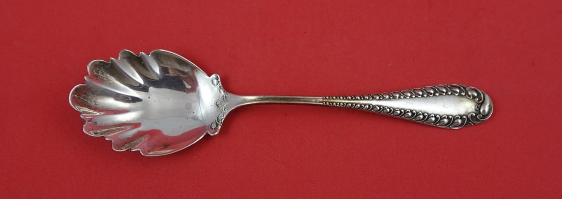 Sterling Silver Fluted Sugar Spoon Victoria Pattern by Shiebler 6.25 Inch: Sterling Silver Fluted Sugar Spoon Victoria Pattern by Shiebler 6.25 Inch This is a sterling silver sugar spoon in the Victoria pattern by Shiebler. The spoon features a fluted design, measures 6 1/4