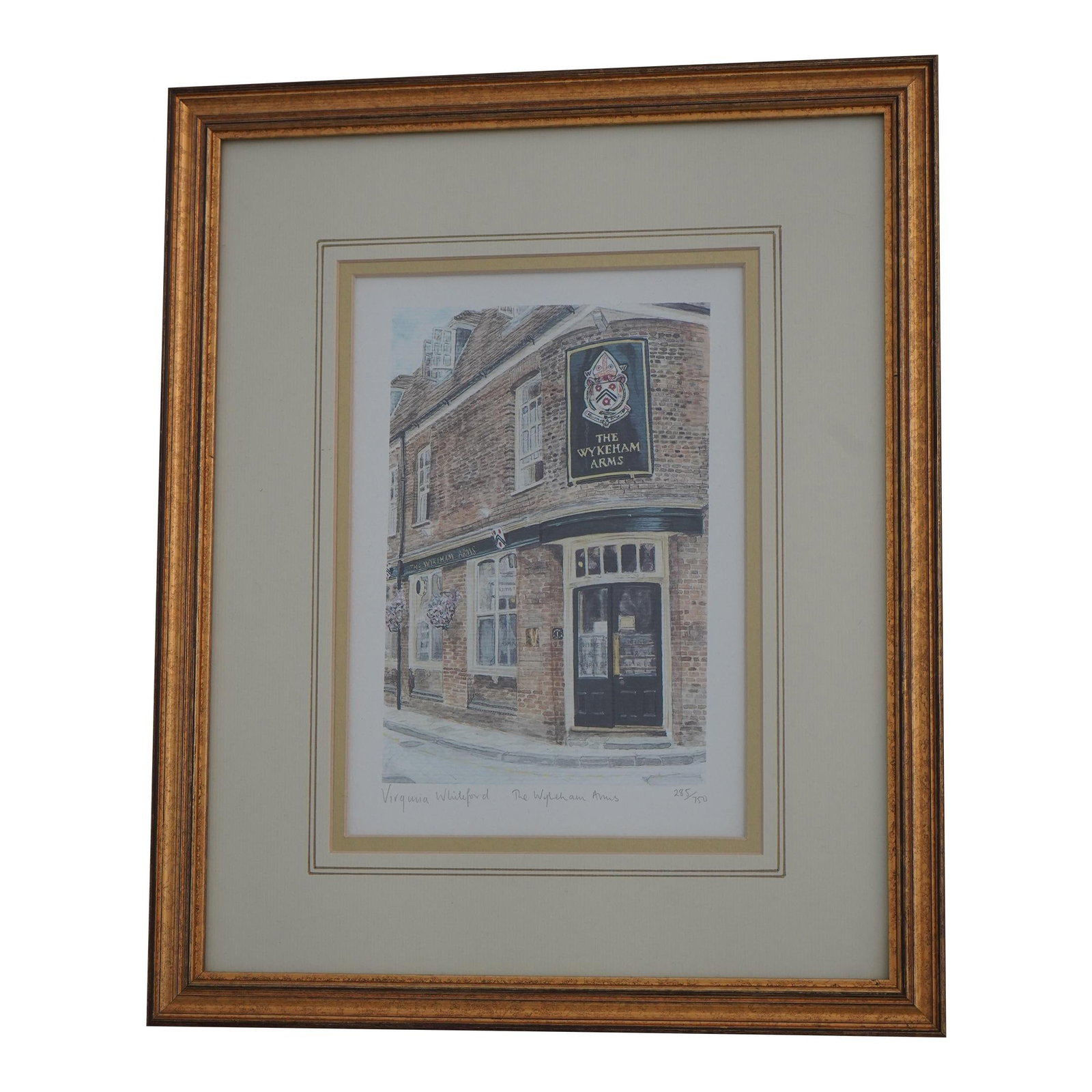 Virginia Whiteford Signed Wykeham Arms Print Professionally Framed 12 x 15: Virginia Whiteford Signed Wykeham Arms Print Professionally Framed 12 x 15 This stunning signed print by Virginia Whiteford features a detailed depiction of the Wykeham Arms. Professionally framed and