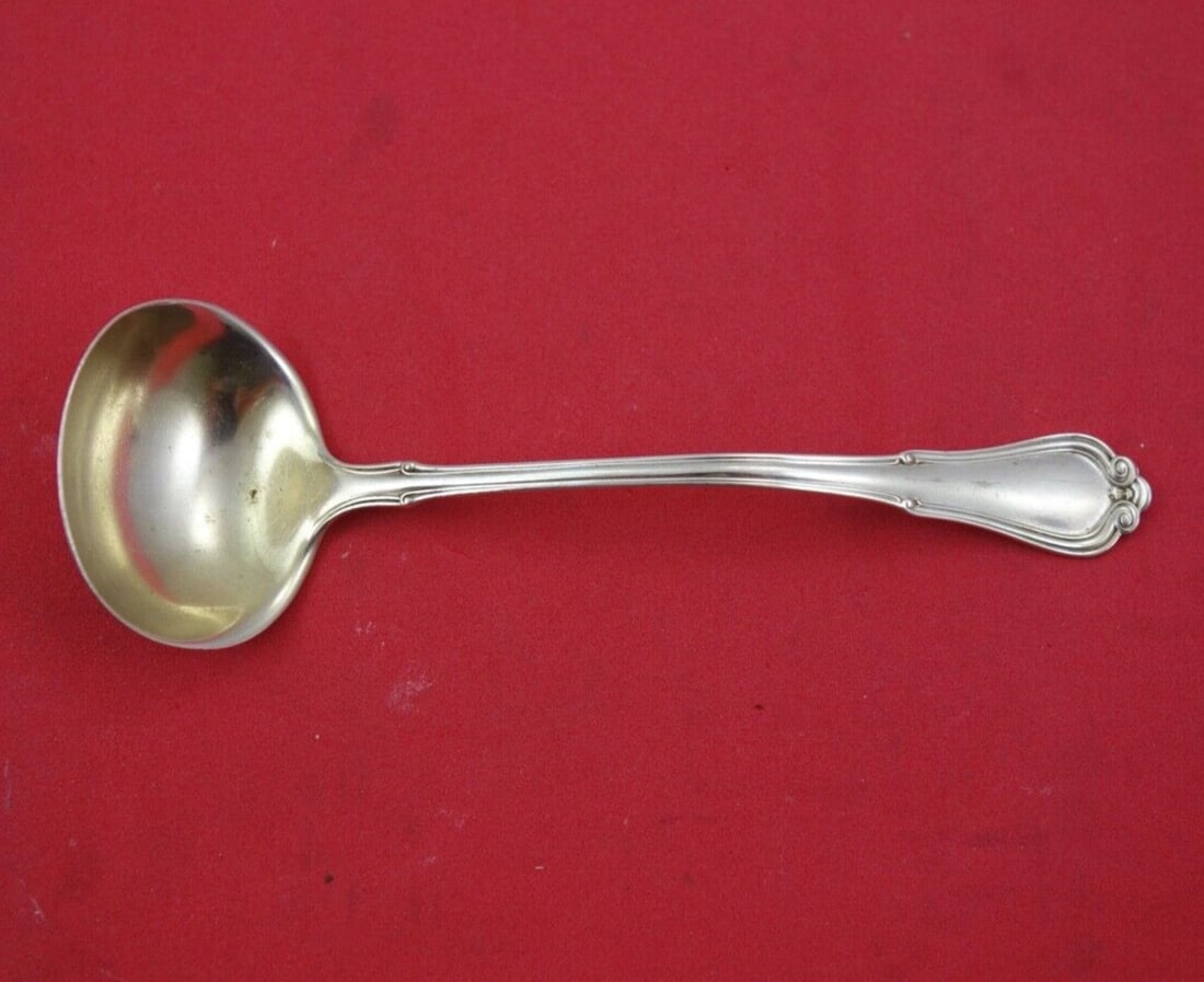 Gorham Villa Norfolk Sterling Silver Sauce Ladle Gold Washed 5 inch (1 of 2)