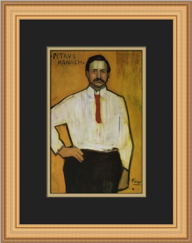 Pablo Picasso Pedro Manach Custom Framed Print 15x12 Art: Pablo Picasso Pedro Manach Custom Framed Print 15x12 Art This exquisite custom framed print titled "Pedro Manach" by renowned artist Pablo Picasso brings a touch of abstract cubism and expressionism t