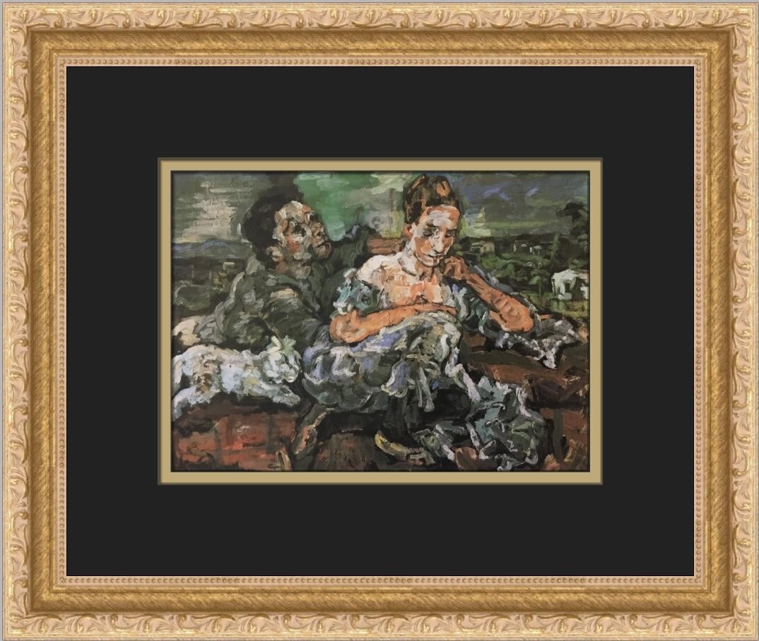 Gustav Klimt Oskar Kokoschka Lovers with Cat Custom Framed Art Print: Gustav Klimt Oskar Kokoschka Lovers with Cat Custom Framed Art Print Enhance your art collection with this stunning reproduction print titled "Oskar Kokoschka Lovers with Cat" by Gustav Klimt. This me