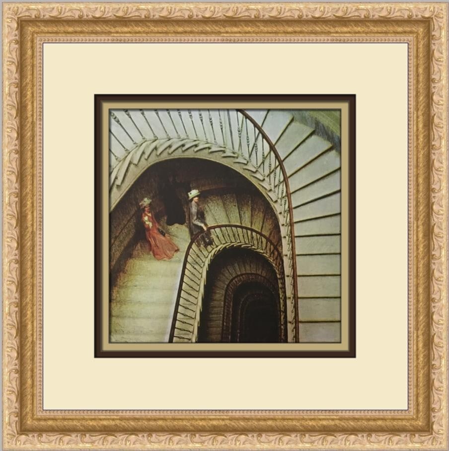 Giacomo Balla The Staircase of Good-Byes Custom Framed Print 13x13: Giacomo Balla The Staircase of Good-Byes Custom Framed Print 13x13 Presenting a stunning custom-framed print of Giacomo Balla's "The Staircase of Good-Byes," a captivating piece reflecting the Impress
