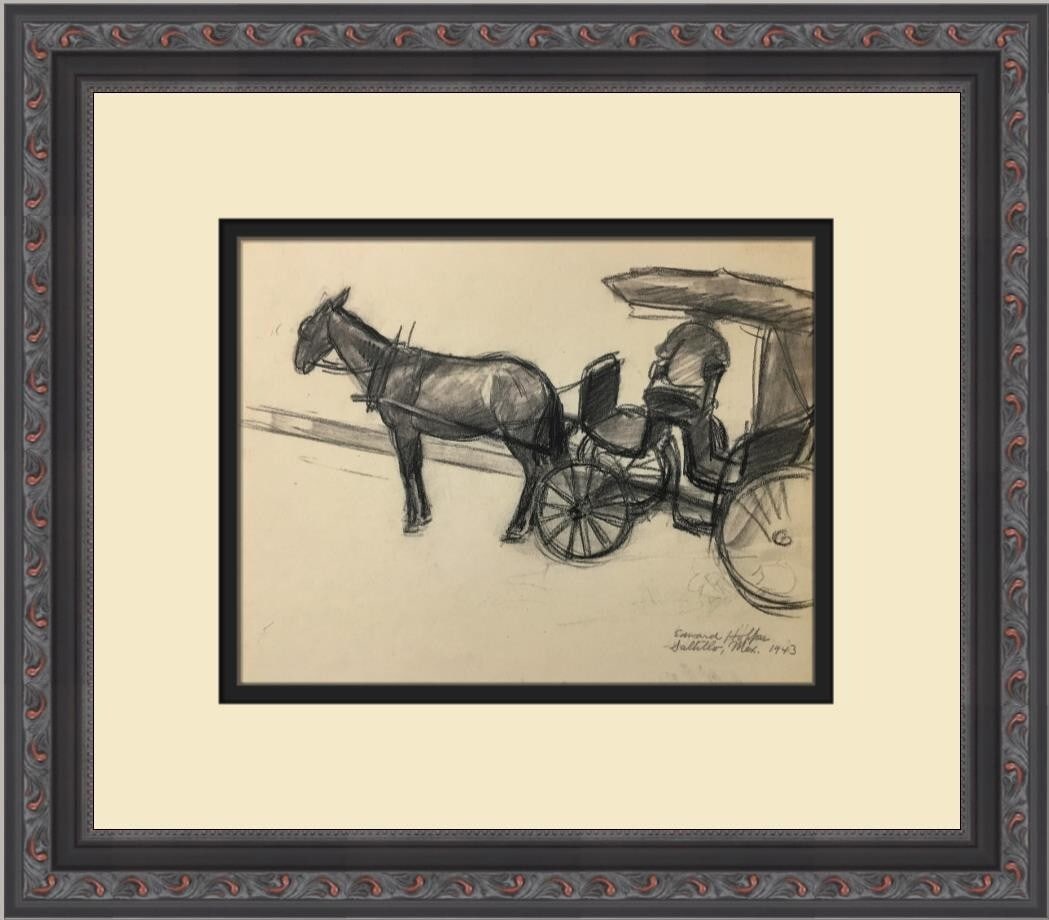 Edward Hopper Horse and Buggy Custom Framed Print 12 x 14: Edward Hopper Horse and Buggy Custom Framed Print 12 x 14 This stunning custom framed print features Edward Hopper's iconic work titled "Horse and Buggy." Measuring 12 in. x 14 in., this medium-sized