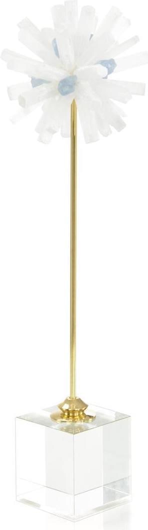 John-Richard Starburst Selenite Sculpture 19H 4.75W 4.75D: John-Richard Starburst Selenite Sculpture 19H 4.75W 4.75D Introducing the exquisite John-Richard Crystal-Base Selenite Accent, a stunning sculpture that showcases a beautiful starburst design. Crafted