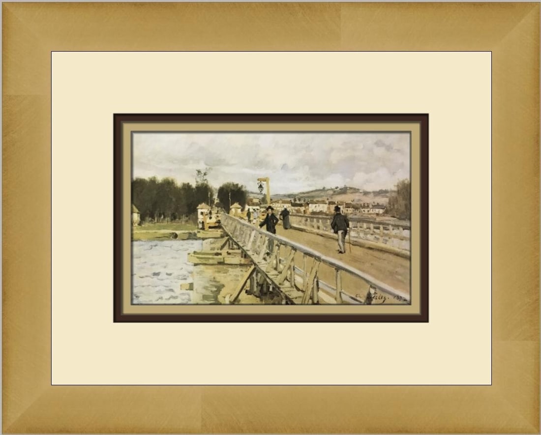 Alfred Sisley Wooden Bridge at Argenteuil Custom Framed Print 11x13: Alfred Sisley Wooden Bridge at Argenteuil Custom Framed Print 11x13 This beautifully framed print of "Wooden Bridge at Argenteuil" by Alfred Sisley captures the essence of Impressionism. Measuring 11