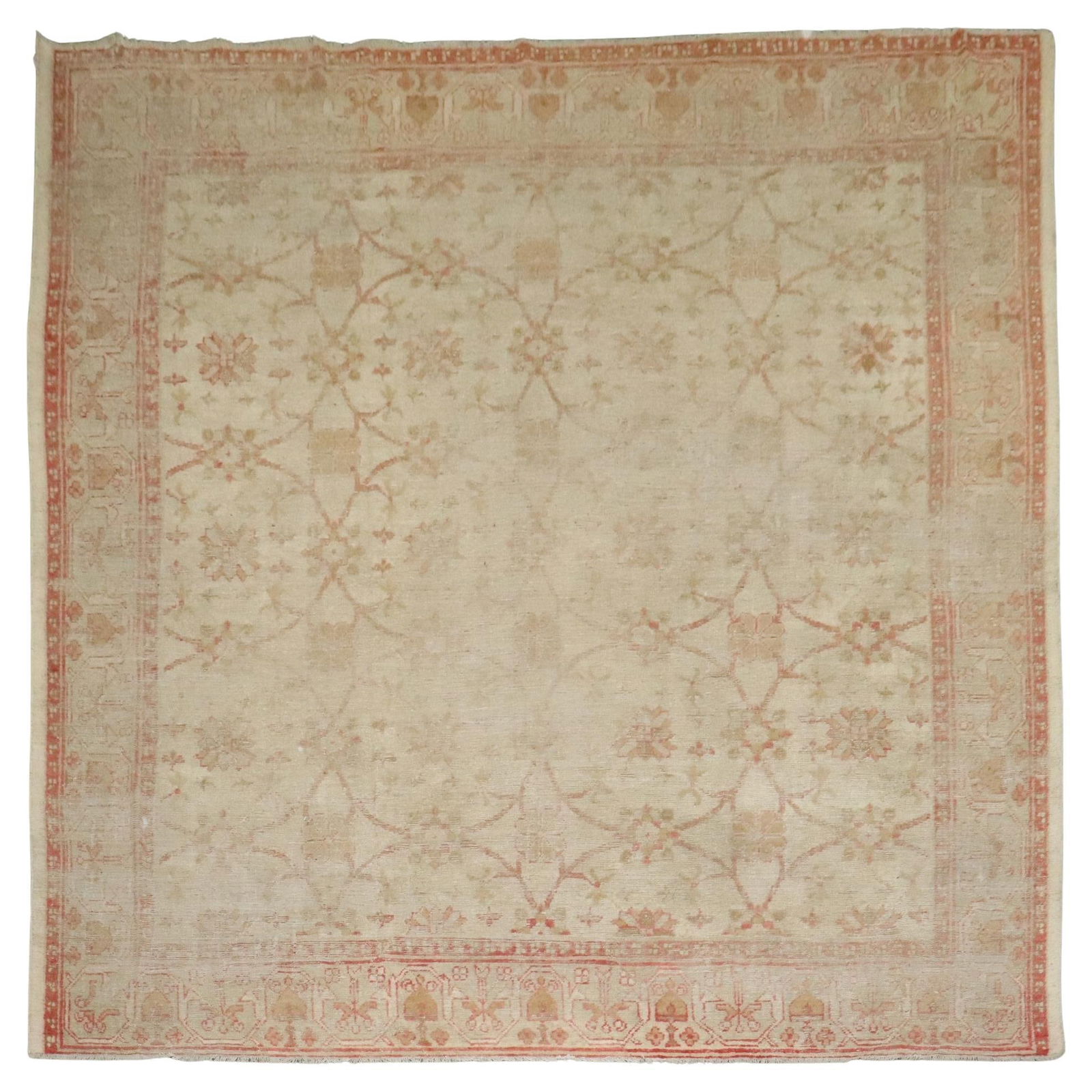 Large Antique Turkish Ghiordes Rug Egyptian Revival Wool 12'4 x 13'10 (1 of 10)