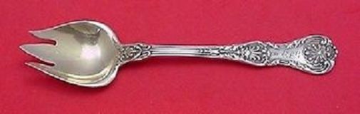 Gorham King George Sterling Silver Gold Washed Ice Cream Fork 5.5": Gorham King George Sterling Silver Gold Washed Ice Cream Fork 5.5" Indulge in a touch of elegance with this King George ice cream fork by Gorham. Crafted from high-quality sterling silver and featurin
