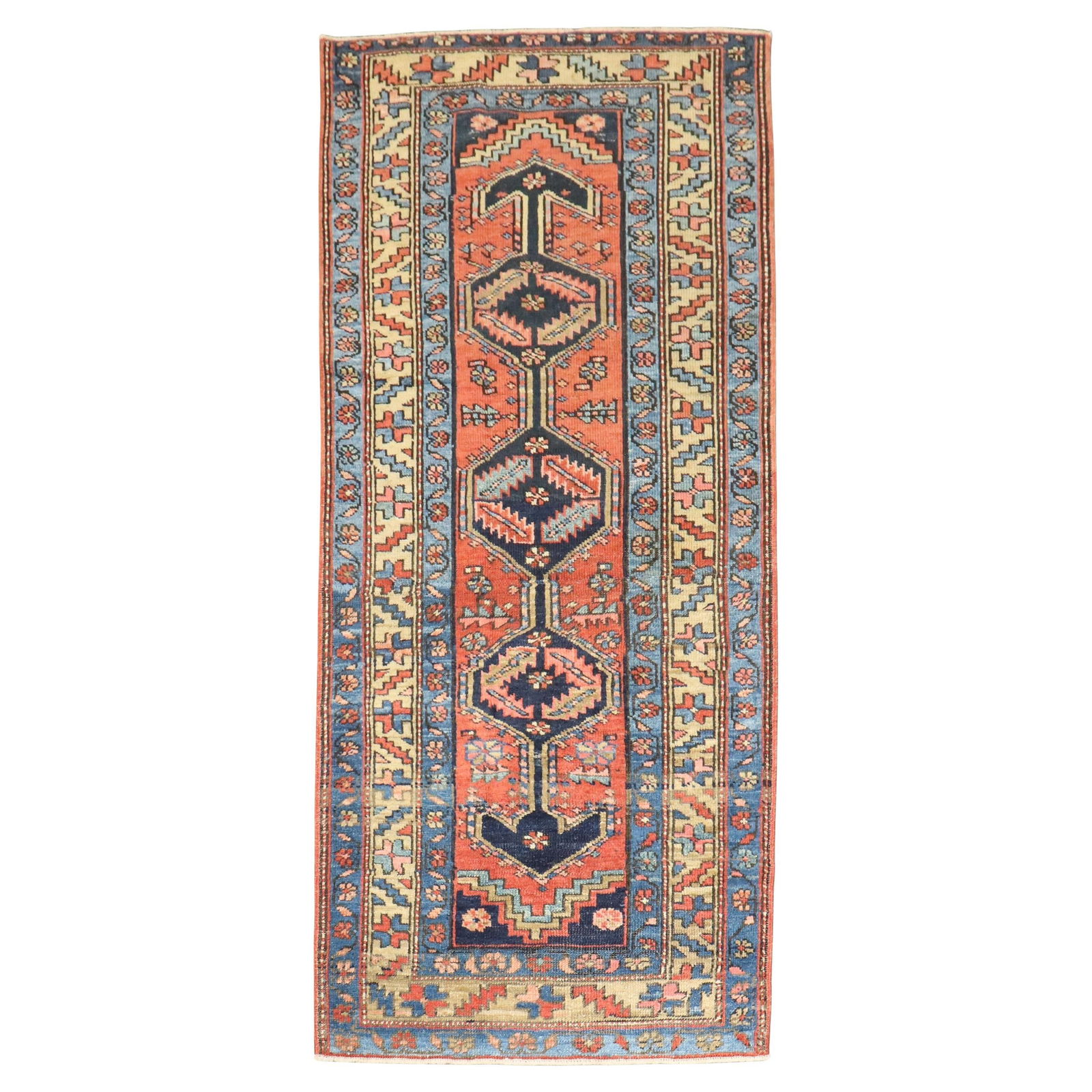 Zabihi Collection Antique Persian Heriz Runner 35 x 78 Wool Hand-Knotted (1 of 9)
