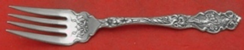 Wallace Irian Sterling Silver Salad Fork Art Nouveau 6.25 Inch: Wallace Irian Sterling Silver Salad Fork Art Nouveau 6.25 Inch Elevate your dining experience with this exquisite Irian salad fork by Wallace, crafted from high-quality sterling silver. This 6 1/4" fo