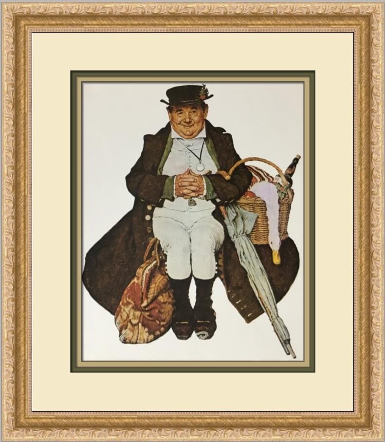 Norman Rockwell Muggleton's Stage Coach Custom Framed Print 17 x 15: Norman Rockwell Muggleton's Stage Coach Custom Framed Print 17 x 15 This stunning custom framed print, titled "Muggleton's Stage Coach," showcases the iconic artistry of Norman Rockwell. Measuring 17