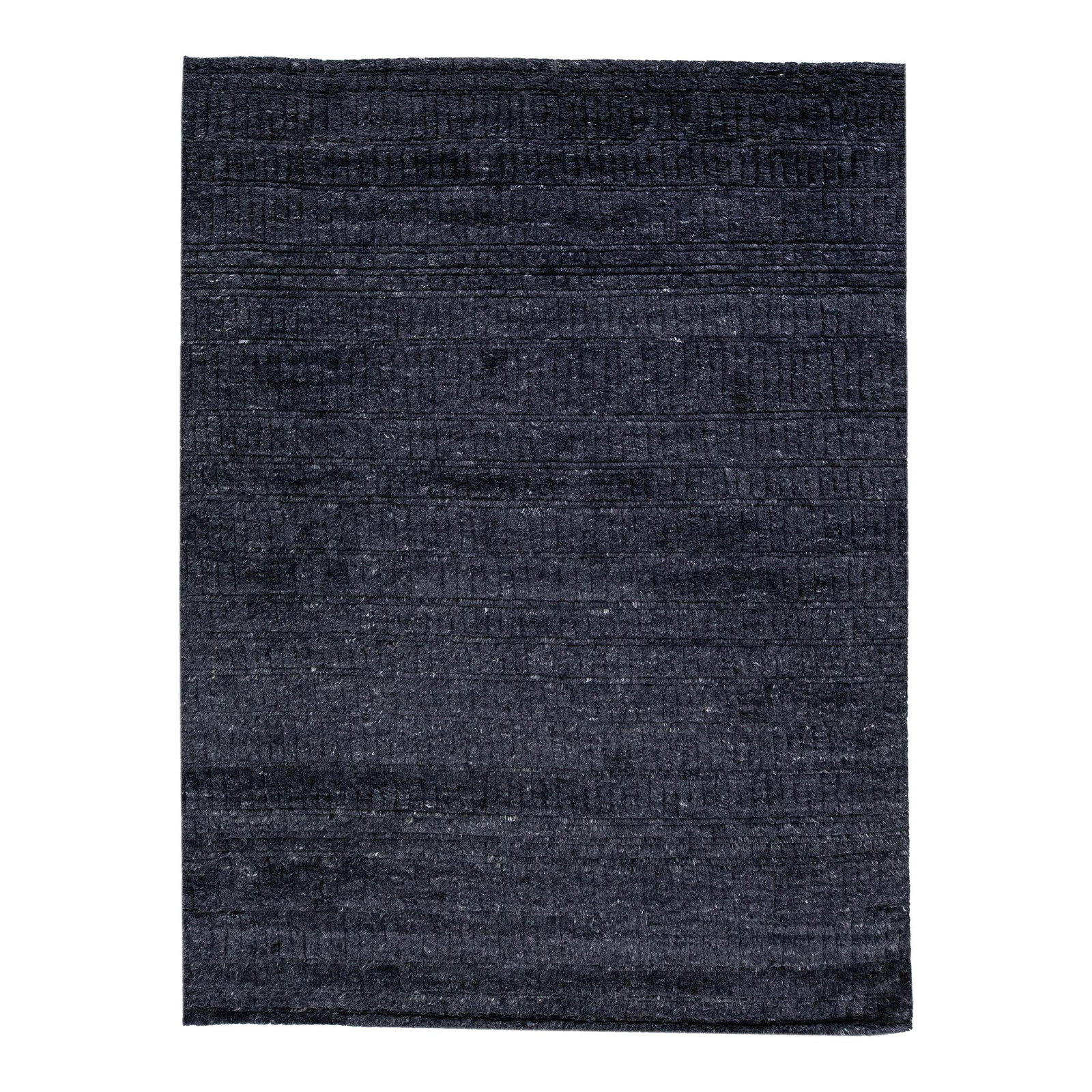 Contemporary Moroccan Handmade Wool Rug Charcoal Color 7'7 x 10'1: Contemporary Moroccan Handmade Wool Rug Charcoal Color 7'7 x 10'1 Enhance your living space with this exquisite Early 21st Century Moroccan Contemporary Texture Handmade Wool Rug. Crafted from high-qu