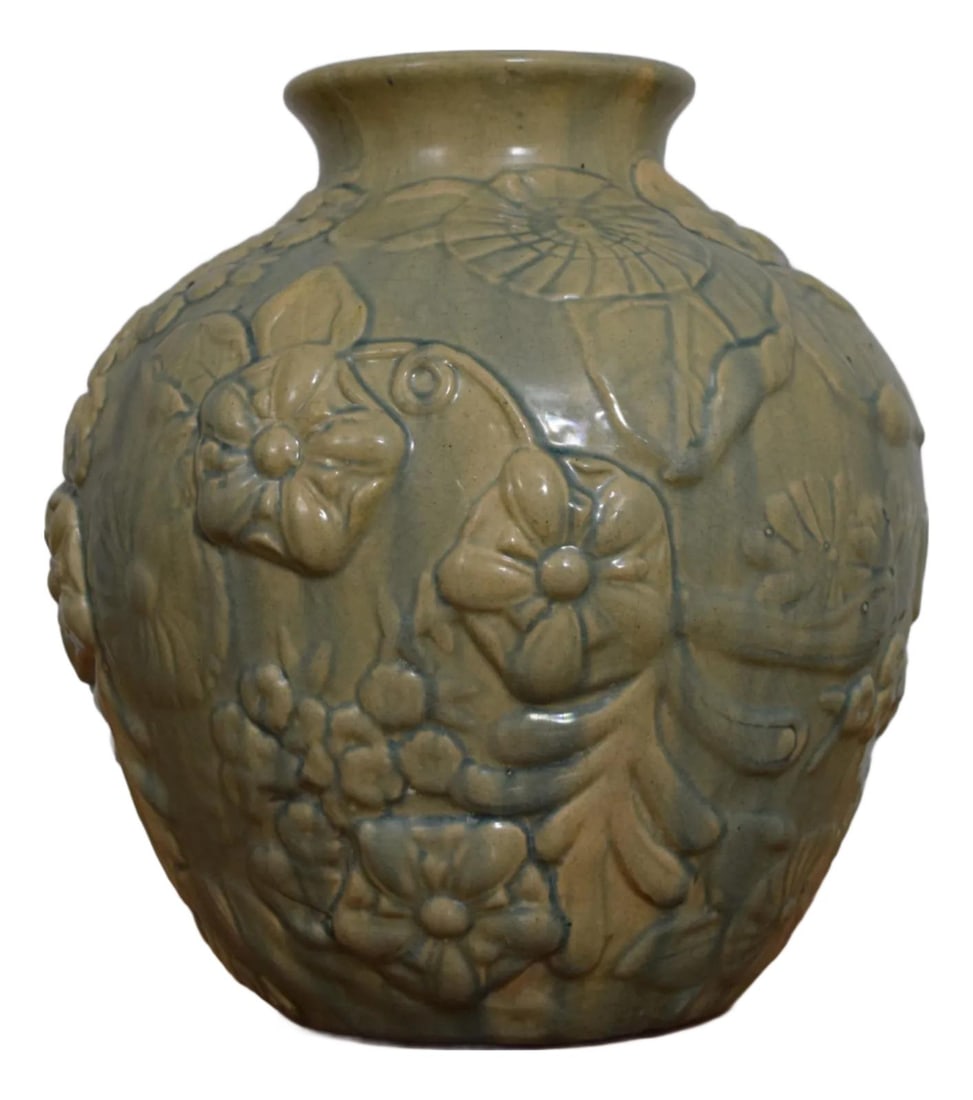 30 Year Old Blue Floral Glazed Porcelain Vase (1 of 4)