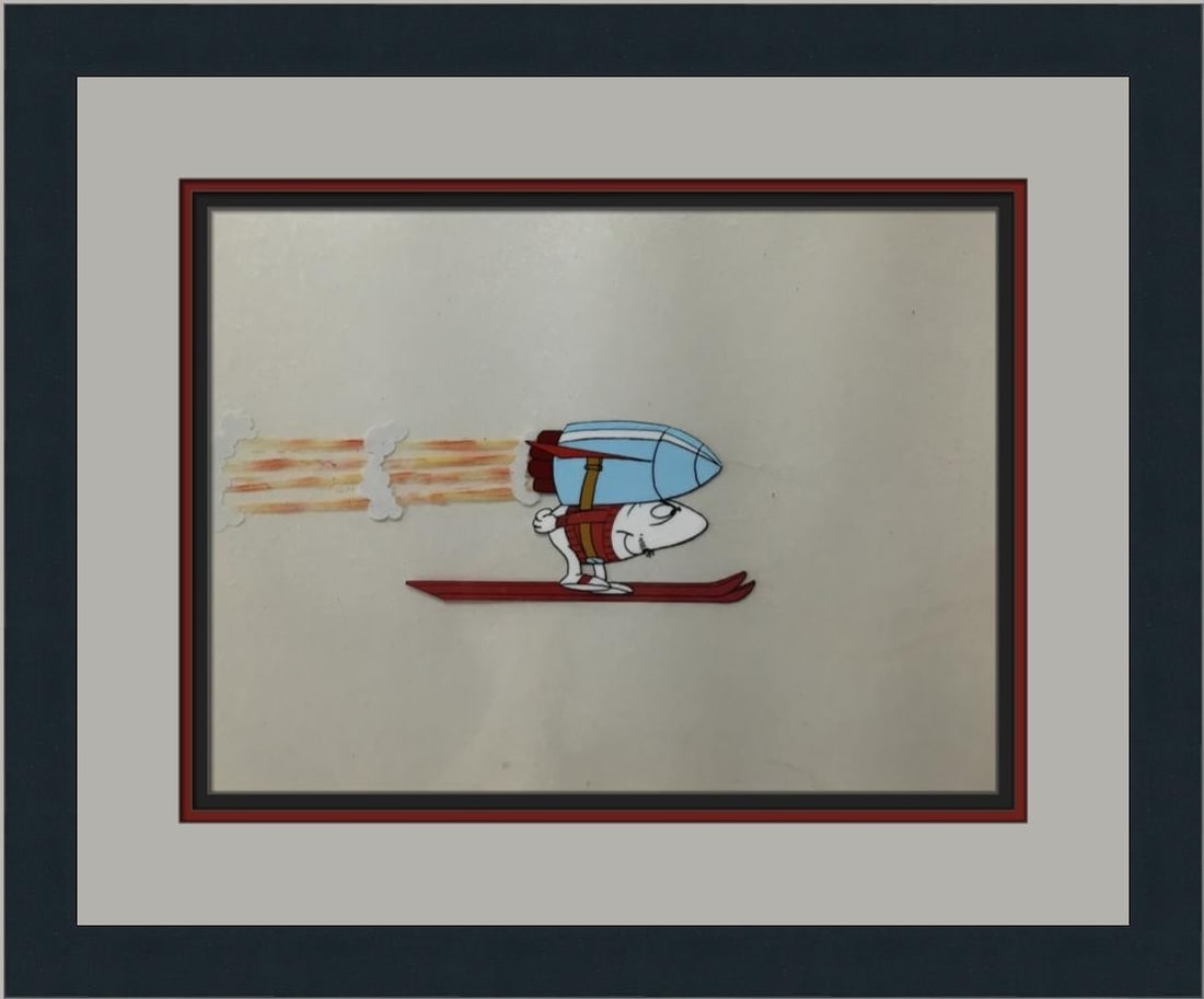 Big Nose Riding Rocket Hand Painted Animation Cel Pink Panther 1969 Framed: Big Nose Riding Rocket Hand Painted Animation Cel Pink Panther 1969 Framed This is an original hand-painted animation production cel from Metro-Goldwyn-Mayer Animation, featuring the Pink Panther char
