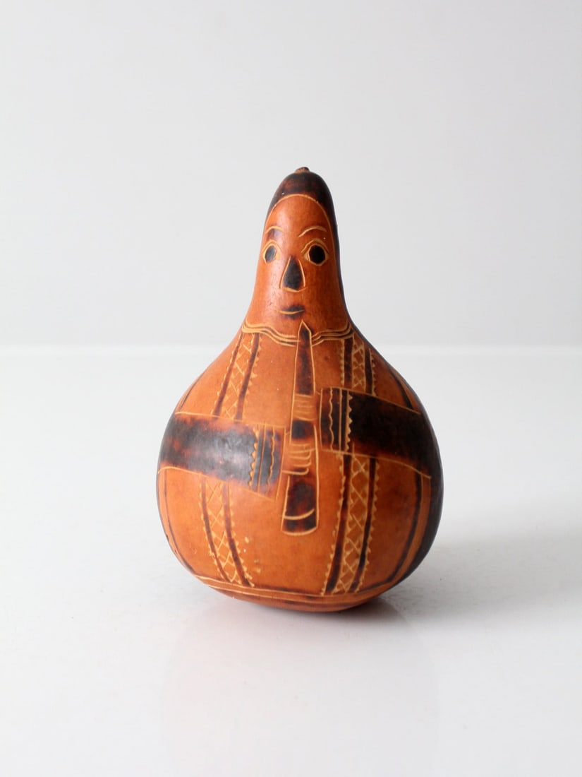 Authentic Vintage Peruvian Handcrafted Gourd Art Figure (1 of 10)