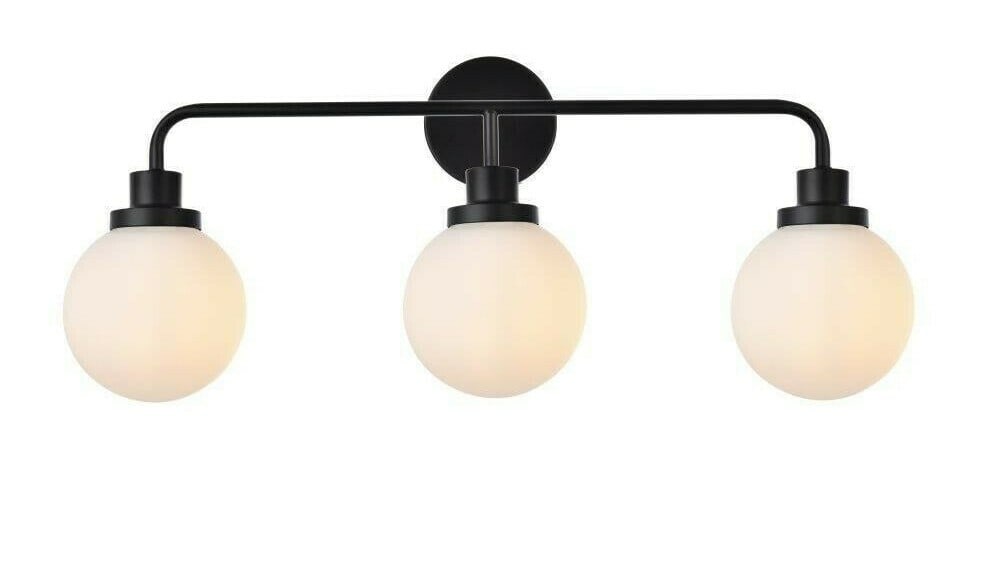 Hanson 3 Light Black Wall Sconce with Frosted Glass Shades: Hanson 3 Light Black Wall Sconce with Frosted Glass Shades Illuminate your space with the modern elegance of this 3-light wall sconce featuring black metal and frosted glass shades. Designed to enhanc