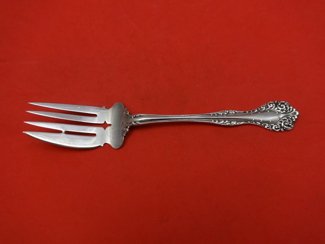 Alvin Florentine Sterling Silver Cold Meat Fork 8 3/8 Inch: Alvin Florentine Sterling Silver Cold Meat Fork 8 3/8 Inch This elegant serving fork is crafted in sterling silver, featuring the beautiful Florentine pattern by Alvin. Measuring 8 3/8 inches, it is p
