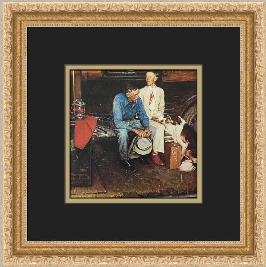 Norman Rockwell Breaking Home Ties Custom Framed Art 12x12: Norman Rockwell Breaking Home Ties Custom Framed Art 12x12 This custom framed print features Norman Rockwell's iconic artwork titled "Breaking Home Ties," capturing the essence of Americana Realism. M