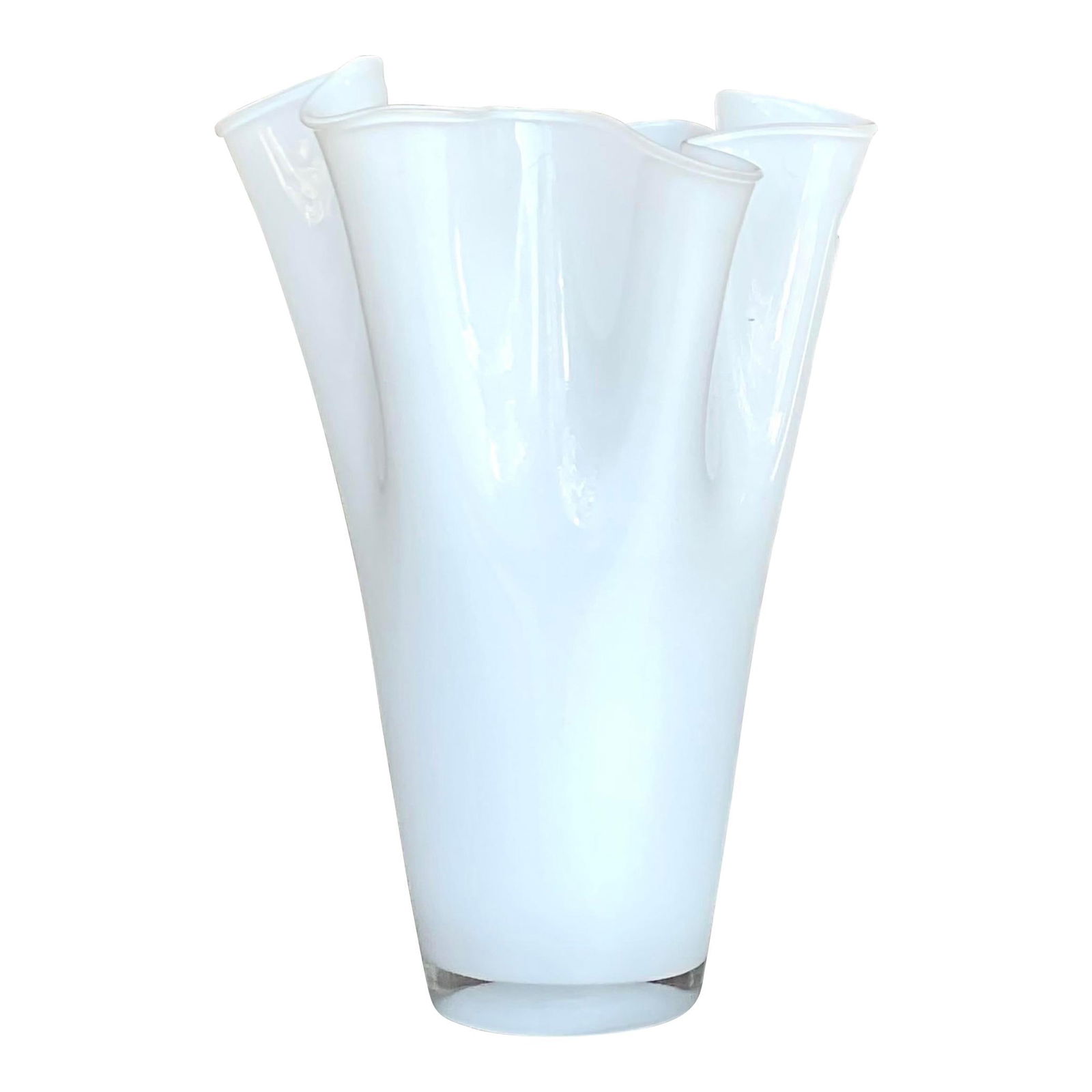 Chic Vintage White Pleated Glass Vase 13.25 Inches Tall: Chic Vintage White Pleated Glass Vase 13.25 Inches Tall This exquisite vintage white pleated vase adds a chic touch to any decor, perfect for showcasing freshly cut flowers. Originally acquired from a