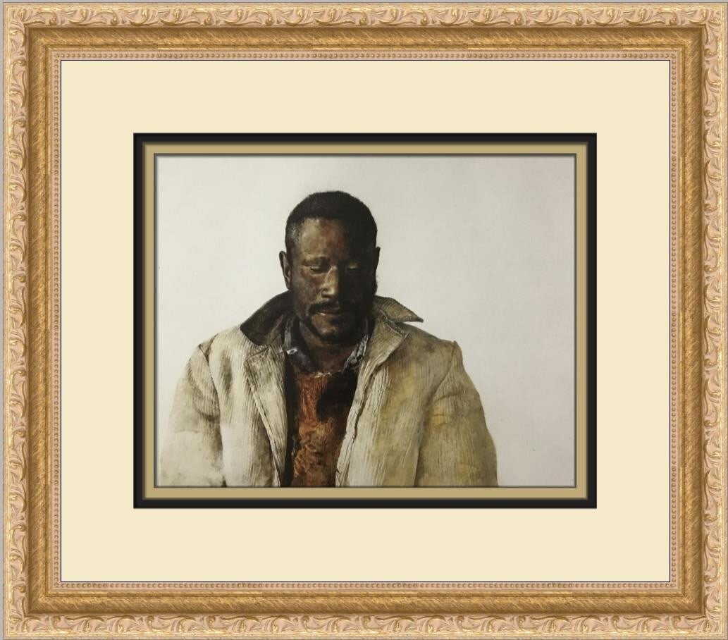 Andrew Wyeth The Drifter Custom Framed Print 1983 Landscape Art: Andrew Wyeth The Drifter Custom Framed Print 1983 Landscape Art This stunning custom framed print titled "The Drifter" by renowned artist Andrew Wyeth captures the essence of Impressionism and Realism
