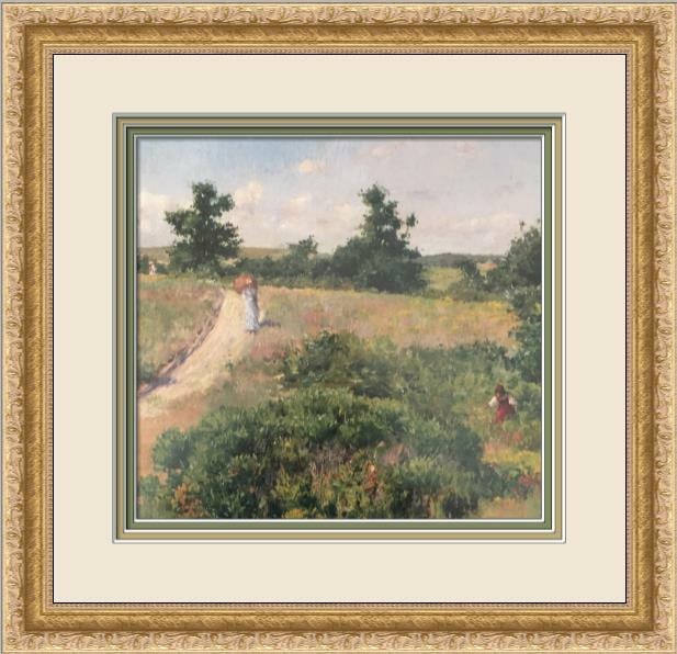 William Merritt Chase Shinnecock Landscape Custom Framed Print 1995 Impressionism: William Merritt Chase Shinnecock Landscape Custom Framed Print 1995 Impressionism This stunning custom gallery framed print features "Shinnecock Landscape" by William Merritt Chase, a renowned artist