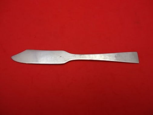 Allan Adler Starlit Sterling Silver 6 Inch Butter Spreader: Allan Adler Starlit Sterling Silver 6 Inch Butter Spreader This exquisite butter spreader features a pointed flat handle design and is crafted from high-quality sterling silver. Produced by Allan Adle
