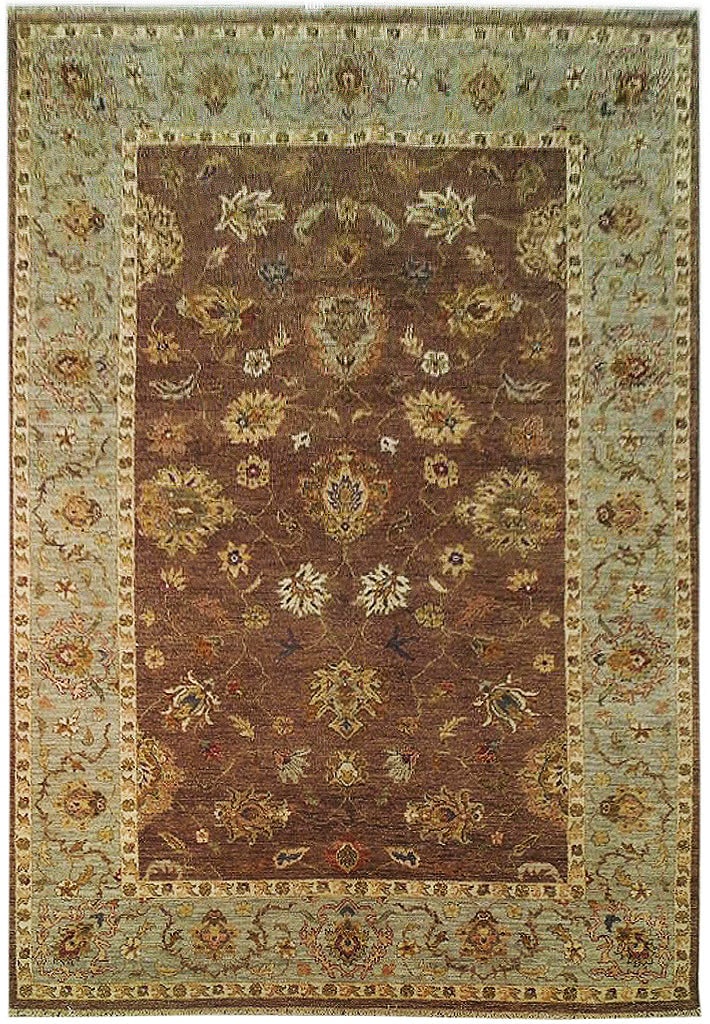 6x9 Brown Green Vegetable Dyed Chobi Ziglar Hand-Knotted Wool Rug: 6x9 Brown Green Vegetable Dyed Chobi Ziglar Hand-Knotted Wool Rug Free continental US Shipping Introducing the 6' x 9' Brown Green Vegetable Dyed Chobi Ziglar Wool Rug, a stunning piece that marries t