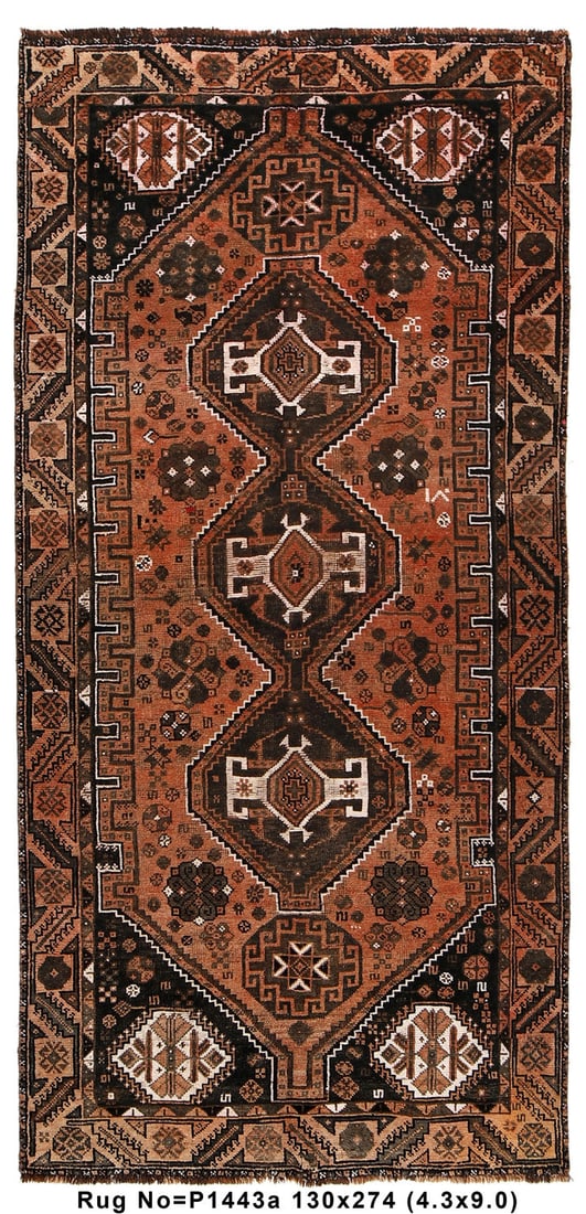4.3 x 8.2 Persian Kurdistan Rug Hand-Knotted Low Wool Pile (1 of 7)
