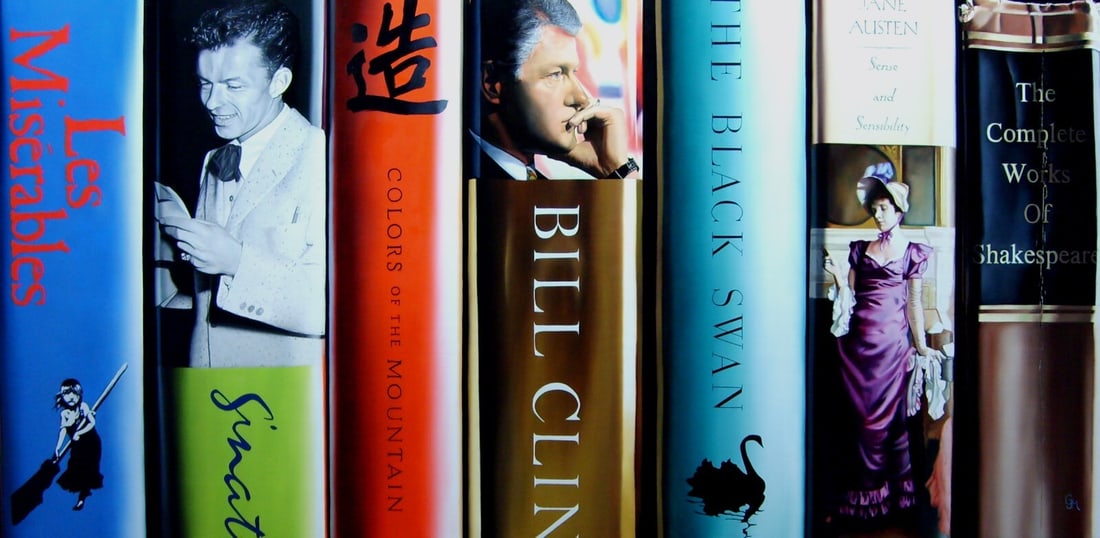 John-Mark Gleadow Bibliotheque V Limited Edition Giclee Canvas Print: John-Mark Gleadow Bibliotheque V Limited Edition Giclee Canvas Print This captivating artwork titled 'Bibliotheque V' by John-Mark Gleadow is a limited edition giclee on canvas, showcasing hyper-reali