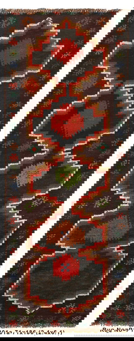 Handmade Black Afghan Wool Runner Rug 2.4 x 6.1 Feet: Handmade Black Afghan Wool Runner Rug 2.4 x 6.1 Feet Free continental US Shipping Enhance your space with this elegant 2.4 x 6.1 ft Black Afghan Short Narrow Runner, expertly handmade from high-qualit