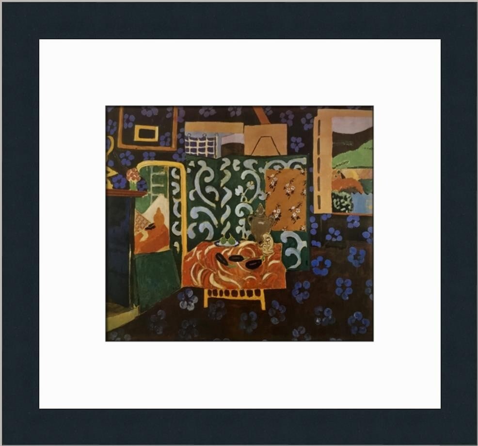Henri Matisse Still Life with Aubergines Custom Framed Art Print 14x14: Henri Matisse Still Life with Aubergines Custom Framed Art Print 14x14 This exquisite custom framed print features Henri Matisse's captivating artwork titled "Still Life with Aubergines." Created in 1