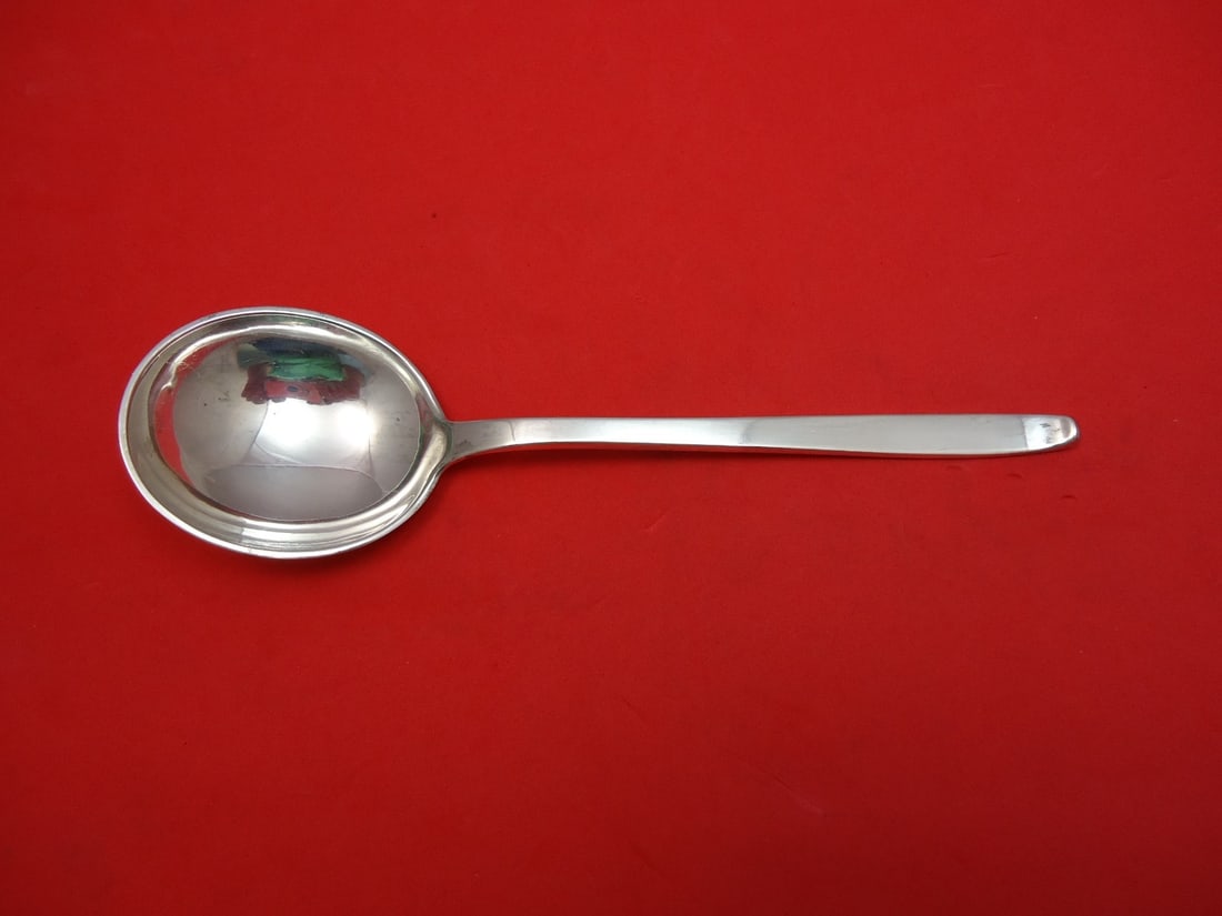 Evald Nielsen Funkis aka Sterling Silver Gumbo Soup Spoon 7": Evald Nielsen Funkis aka Sterling Silver Gumbo Soup Spoon 7" Elevate your dining experience with this exquisite 7" gumbo soup spoon from the renowned Funkis aka collection by Evald Nielsen. Crafted fr