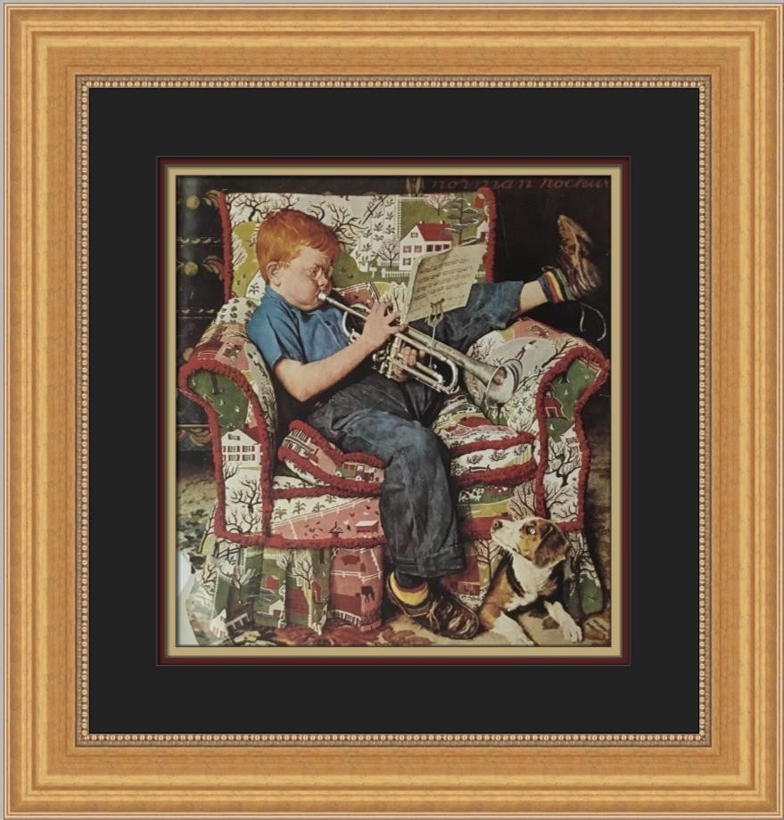 Norman Rockwell Practice Custom Framed Print 1975 Americana Art: Norman Rockwell Practice Custom Framed Print 1975 Americana Art This stunning custom framed print titled 'Practice' by renowned artist Norman Rockwell captures the essence of Americana. Produced in 19