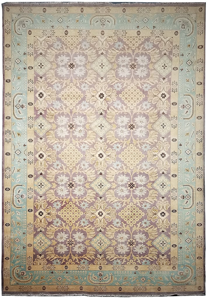 Handmade Agra Rug 6' x 9' Natural Wool Vegetable Dye: Handmade Agra Rug 6' x 9' Natural Wool Vegetable Dye Free continental US Shipping Discover the exquisite craftsmanship of this 6' x 9' Handmade Agra Rug, made from natural wool and dyed with vegetable