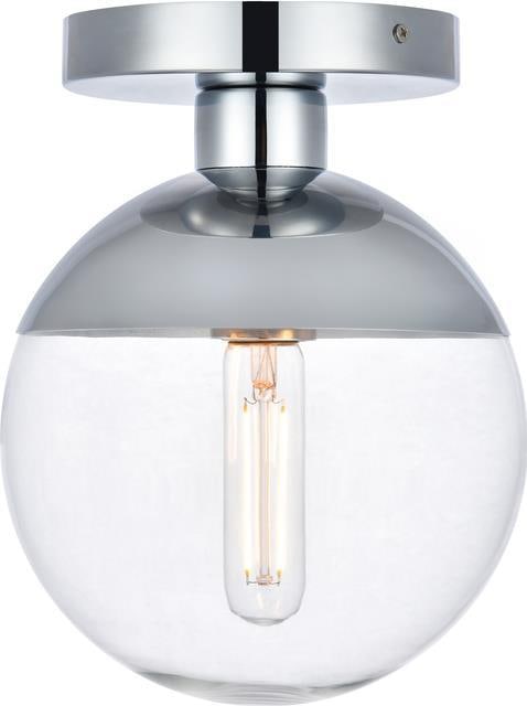 Elegant Lighting Chrome Flush Mount Ceiling Light Clear Glass Transitional Style (1 of 1)