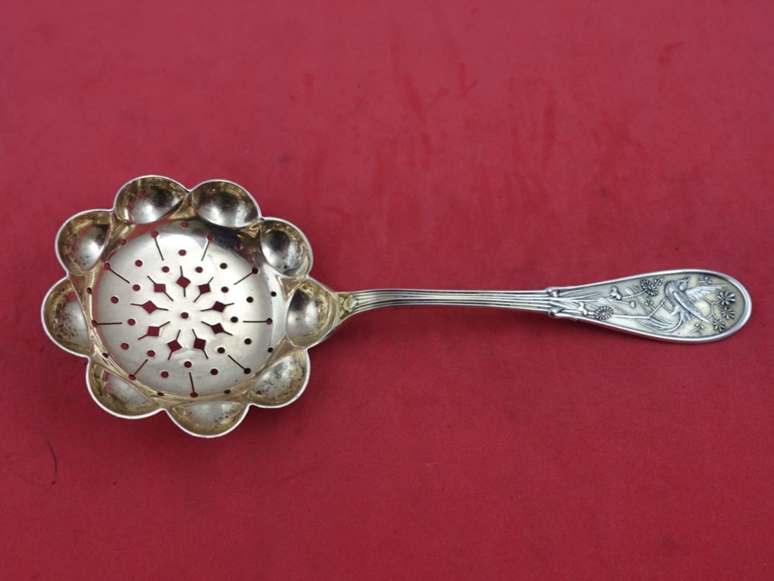 Tiffany & Co Japanese Sterling Silver Sugar Sifter 6.25 Gold Washed Handle: Tiffany & Co Japanese Sterling Silver Sugar Sifter 6.25 Gold Washed Handle This exquisite sugar sifter from Tiffany & Co. showcases the elegant 'Japanese' pattern. Crafted from high-quality sterling s