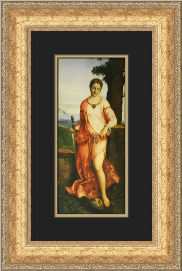 Girogione Portrait of Judith Custom Framed Print 20x14 Expressionism Art: Girogione Portrait of Judith Custom Framed Print 20x14 Expressionism Art This stunning custom framed print of Girogione's "Portrait of Judith" showcases the artist's unique blend of Expressionism and