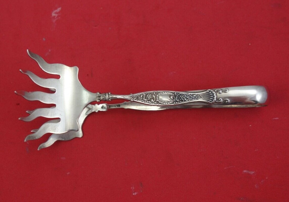 Frank M. Whiting Hyperion Sterling Silver Sardine Tongs 5.5": Frank M. Whiting Hyperion Sterling Silver Sardine Tongs 5.5" Presenting the exquisite Hyperion sardine tongs by Frank M. Whiting, crafted from high-quality sterling silver. This elegant serving piece