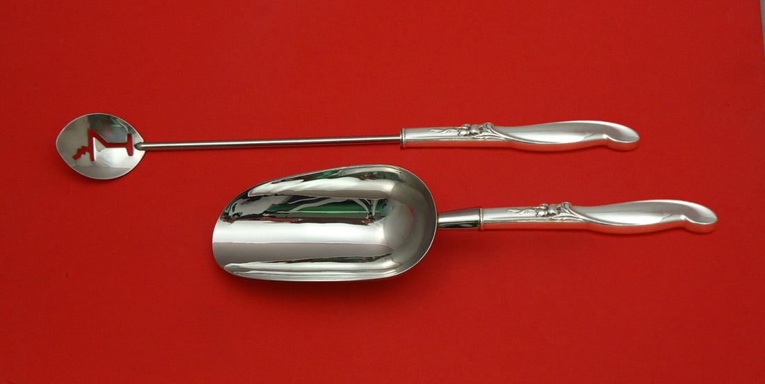 International Sterling Silver Silver Melody Bar Set 2pc Custom Made: International Sterling Silver Silver Melody Bar Set 2pc Custom Made Introducing the Silver Melody by International Sterling Silver Bar Set, a beautifully crafted 2-piece hostess set made from high-qua