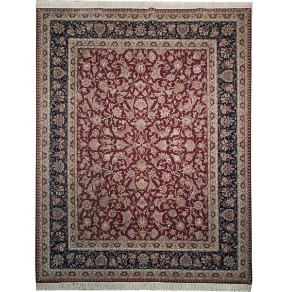Luxurious Handmade Wool Silk Rug 7'10 x 9'8 Burgundy Black: Luxurious Handmade Wool Silk Rug 7'10 x 9'8 Burgundy Black Free continental US Shipping Enhance your living space with this exquisite handmade rug, crafted from high-end quality wool and silk. This el