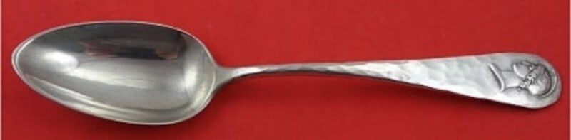 Shiebler Sterling Silver Serving Spoon Medallion Etruscan Homeric 8 3/4 in (1 of 2)