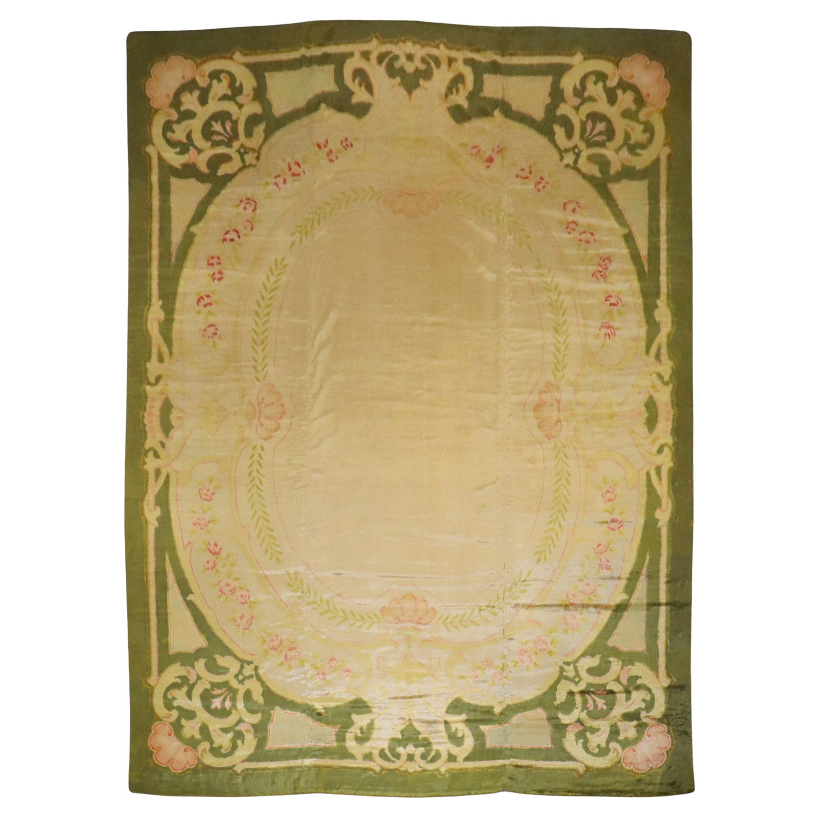 Zabihi Collection Antique Spanish Savonnerie Oversize Wool Rug 139 x 181 in: Zabihi Collection Antique Spanish Savonnerie Oversize Wool Rug 139 x 181 in Experience the elegance of this Zabihi Collection Antique Spanish Savonnerie Oversize Rug, a stunning addition to any home d