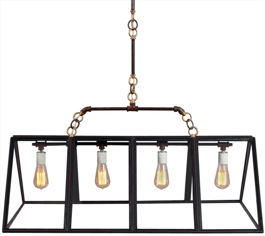 Rustic Vintage Style Greenhouse Chandelier Copper Ebony Handmade (1 of 2)