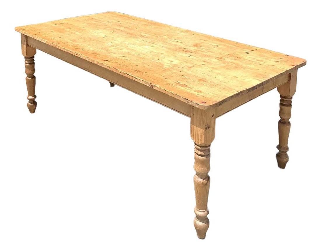 Vintage Boho Farm Table Solid Wood 84x41.75 Rustic Charm (1 of 10)