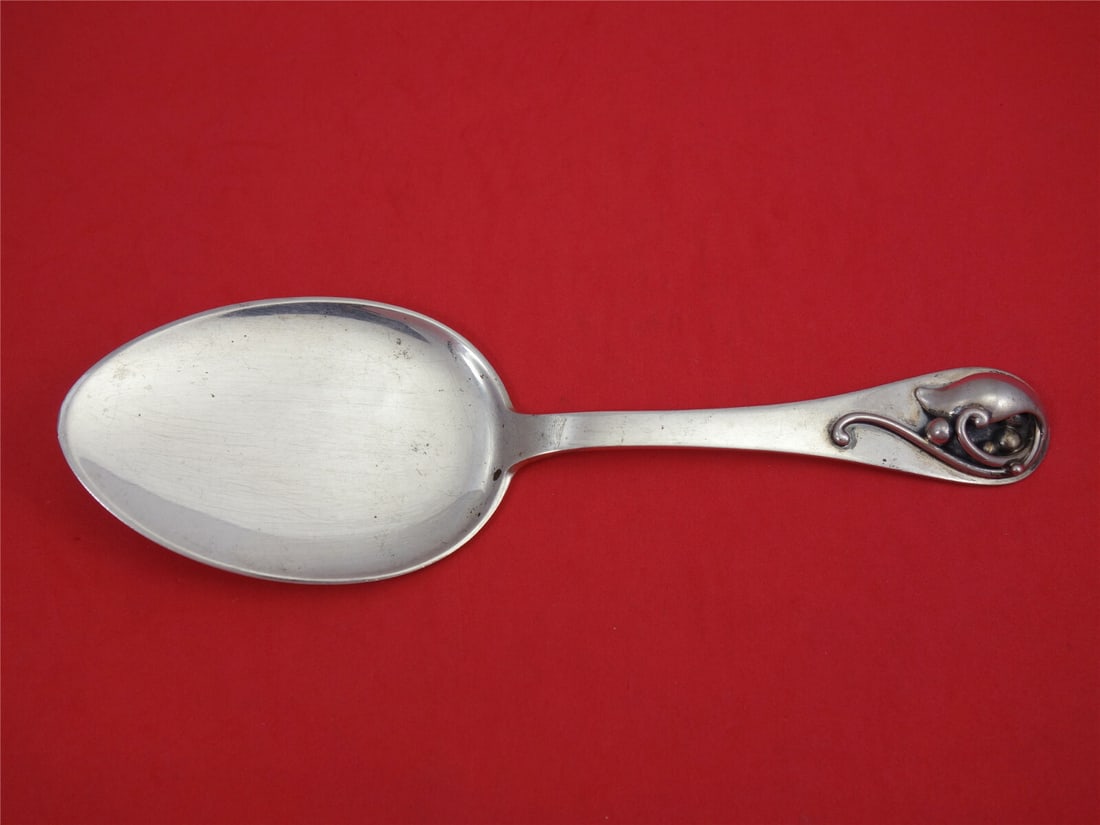 Danish Sterling Silver Pie Server 9 1/4" with Leaf Design (1 of 2)