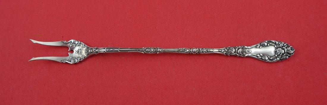 Durgin Marechal Niel Sterling Silver 2-Tine Pickle Fork 7.5" (1 of 2)