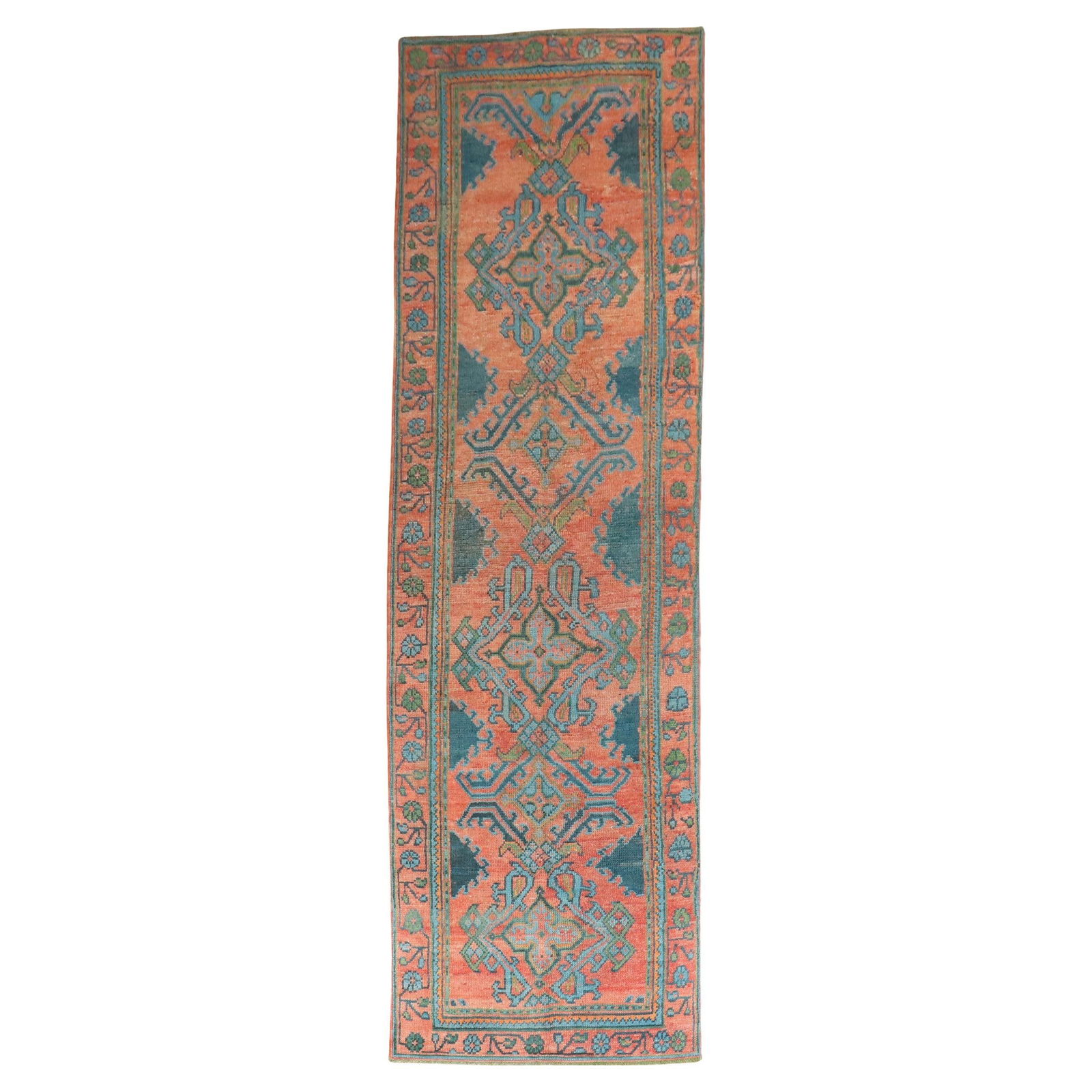 Early 1900s Turkish Oushak Wide Wool Runner Rug 44 x 152 Inches (1 of 8)