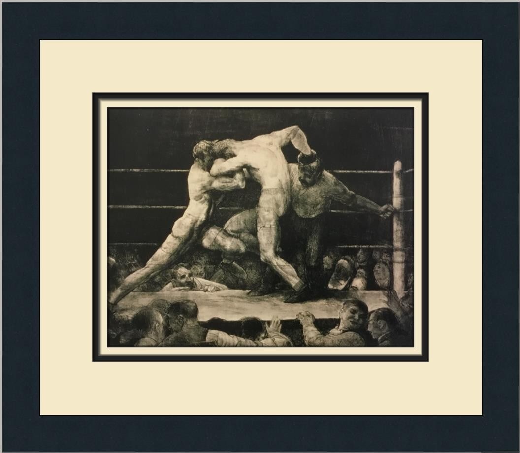 George Wesley Bellows Stag at Sharkey's Custom Framed Art Print: George Wesley Bellows Stag at Sharkey's Custom Framed Art Print This stunning print titled "Stag at Sharkey's" by renowned artist George Wesley Bellows showcases the captivating style of Abstract Expr