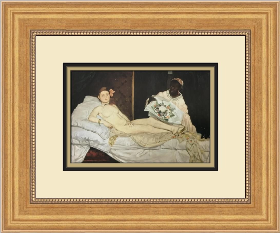 Edouard Manet Olympia Custom Framed Print 11x14 Impressionism Art: Edouard Manet Olympia Custom Framed Print 11x14 Impressionism Art This stunning custom framed print features Edouard Manet's iconic artwork "Olympia," beautifully capturing the essence of Impressionis