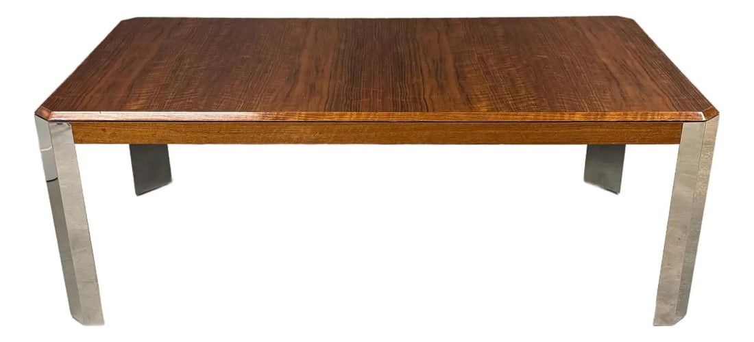1970s Pace Collection Rosewood Dining Table with Chrome Legs (1 of 9)