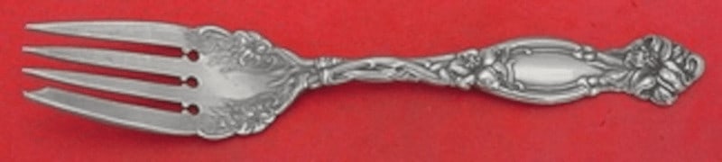 International Sterling Silver Frontenac Salad Fork 6.5 Inch Flatware: International Sterling Silver Frontenac Salad Fork 6.5 Inch Flatware This exquisite salad fork is part of the Frontenac pattern by International Sterling. Measuring 6 1/2 inches, it showcases the time